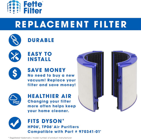 Fette Filter - Premium Air Purifier Filter Replacement Compatible with Dyson HP06, HP09, TP06, TP09, PH01, PH02, PH03, PH04, HP07, TP07 (Part No.9...
