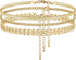 MIDEEO Gold Layered Ankle Bracelets for Women Layering Anklets Set Bracelet 18k Gold Plated CZ Rhinestone Chain Anklet Bracelets Dainty Women Beac...