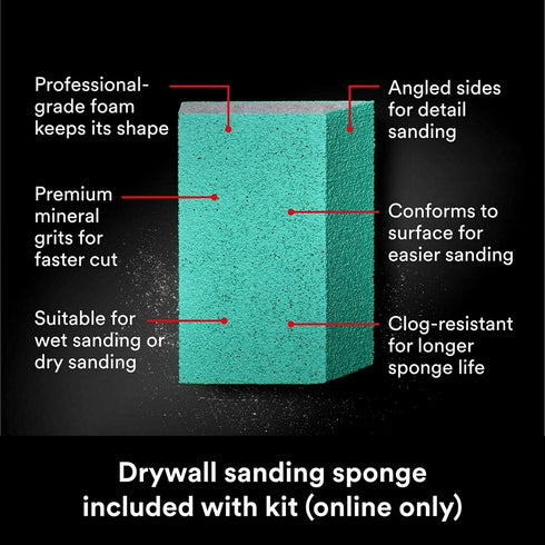 3M High Strength Large Hole Repair Kit, Includes Spackling Compound 32 oz, Spreader, Sanding Sponge, Hole Repair Plate & Tape, Easy Wall Repair Ki...
