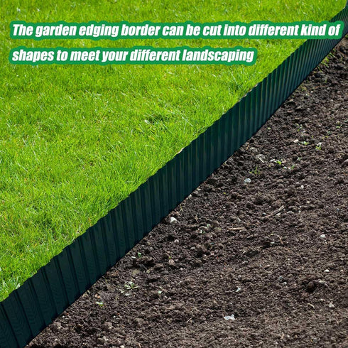 Garden Landscape Edging Board 30 Feet Corrugated Paver Edging Antirust Flexibility Garden Bed Edging Plastic Garden Border Weed Barrier Edging for...