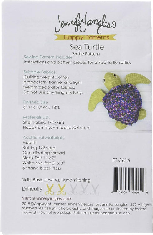 Jennifer Jangles Sea Turtle Softie Pattern...