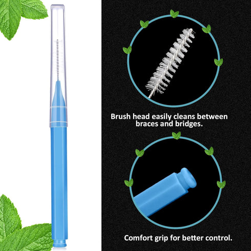 Patelai 100 Pieces Braces Brush for Cleaner Interdental Brush Toothpick Dental Tooth Flossing Head Oral Dental Hygiene Flosser Toothpick Cleaners ...