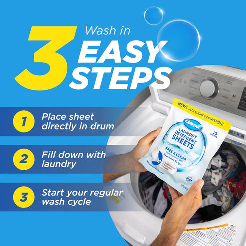 Carbona Laundry Detergent Sheets - Free & Clear (1 Pack - 25 Sheets)...
