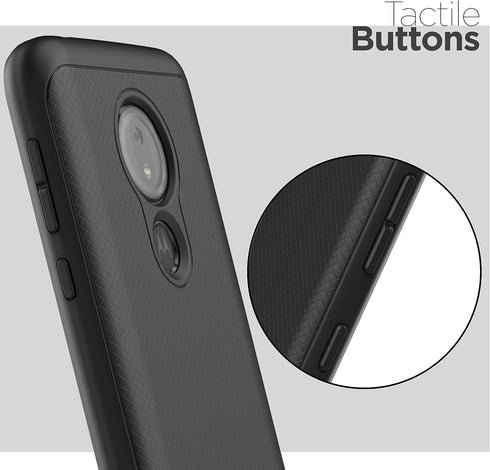 ENCASED Moto G7 Power Case (Thin Armor) Slim Fit Flexible Grip Phone Cover for Motorola G7 Power - Black...