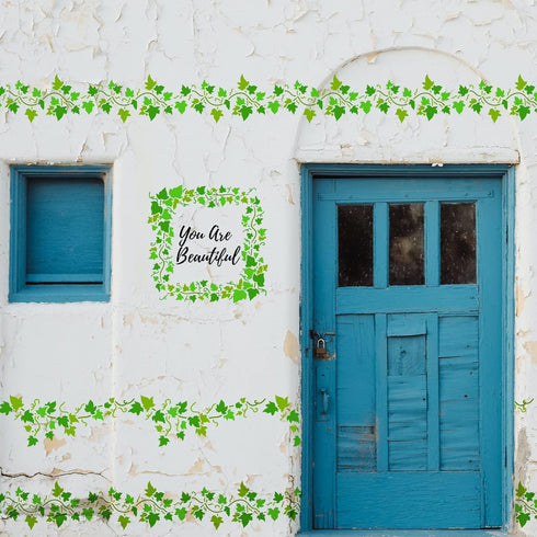 FINGERINSPIRE Ivy Painting Stencil 11.8x11.8 inch Hollow Out Vine Leaves Craft Stencil Reusable Wall Border Leaf Stencil Plastic PET Plant Stencil...