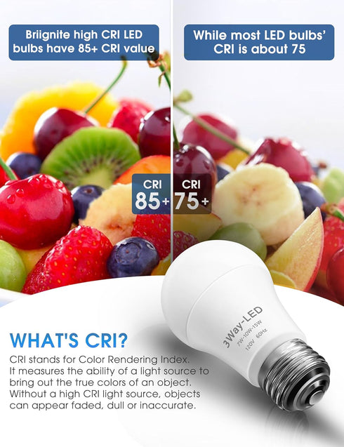 DORESshop 3 Way Light Bulbs, 3 Way LED Light Bulbs 50 100 150W Equivalent, A19 LED Light Bulbs, Three Way Light Bulbs E26 Medium Base, Daylight Wh...