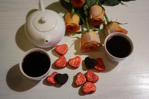 Jinglong Tea Factory - Puerh Tea Mini Tea Cakes (20 Pcs) Ripe Pu-erh Heart Shaped Mini Tuocha (3.6 Ounce)...