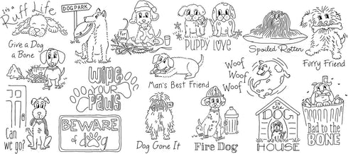 Aunt Martha's Playful Puppies Embroidery Transfer Pattern Book Kit...