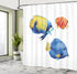 Ambesonne Fish Shower Curtain, Tropical Aquarium Life Discus Fish and Goldfish in Different Patterns, Cloth Fabric Bathroom Decor Set with Hooks, ...