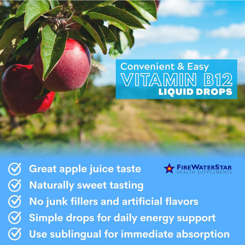 FWS Liquid B12 - Sublingual B12 Drops - Methylcobalamin - Boosts Energy Production - Organic, Non-GMO, Vegan - Adjustable Dosing - Highly Absorbab...