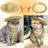 6PCS Pet Dog Cat Costume, Retro Pet Sunglasses, Adjustable Gold Chain Collar & Straw Hat, Funny Pet Accessories for Cat Puppy Small Medium Dog Bir...