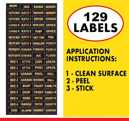 129 Circuit Breaker Labels - Fuse Box Stickers - Circuit Breaker Stickers - Circuit Breaker Box Labels - Fuse Box Labels - Circuit Breakers Label ...