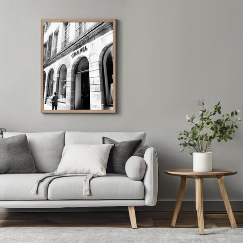 Posterizer 1 pcs-black-and-white photograph of Luxury store front 4-Photography Art-Retro Art-Gift for Women, Fashionistas, Designer Fashion Fans-...