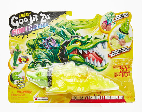 Heroes of Goo JIT Zu Goo Shifters Primal Rock Jaw Primal Hero Pack. Super Stretchy, Super Squishy Goo Filled Toy with a Unique Goo Transformation...