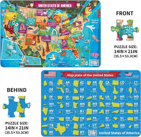 Kids Puzzle Toy Puzzles for Kids Ages 4-8 USA Map Floor Puzzle Raising Children Recognition &Promotes Hand-Eye Coordinatio (46Pcs)...