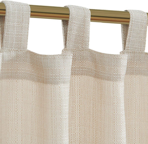 jinchan Beige Kitchen Curtains 24 Inch Linen Textured Tier Curtains Tab Top Cafe Curtains Farmhouse Short Small Window Curtains Light Filtering fo...