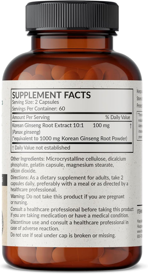 Futurebiotics Korean Panax Ginseng 1000 MG Per Serving Energy, Memory & Brain Health Support, Non-GMO, 120 Capsules...