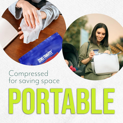Disposable Towels for Travel - Ultra Soft, High Hygiene, Portable, Reusable & Durable Compressed Face Towel, Handy Pack, 10pcs - Camping Personal ...