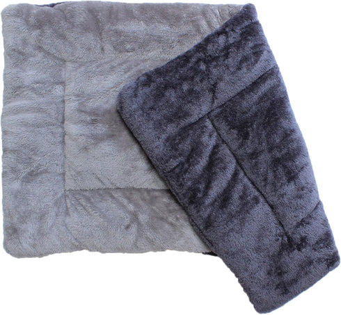 Downtown Pet Supply - Dog Crate Mat - Comfort Dog Bed or Cat Bed - Soft Fleece Nap Mat - Easy Maintenance, Machine Washable Dog Bed - Charcoal/Sil...