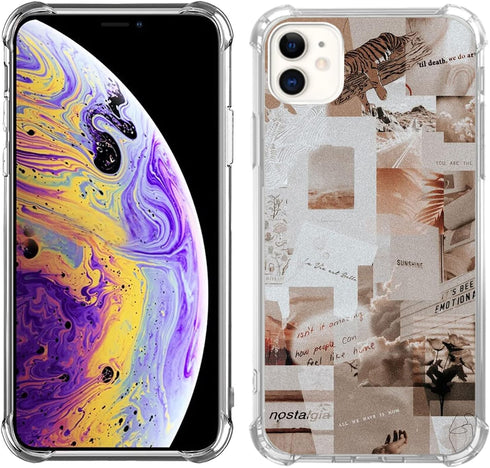 Picture Collage Phone Case Compatible with iPhone 11, Aesthetic Vintage Collage Case for iPhone 11, Unique Trendy Design TPU Bumper Cover Case...