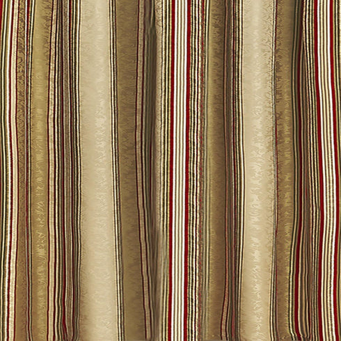 Waverly Traditions Stripe Ensemble Rod Pocket Cafe Tier and Valance Set for Windows in Kitchen or Bathroom, Double Panel, 52" x 36", Antique...