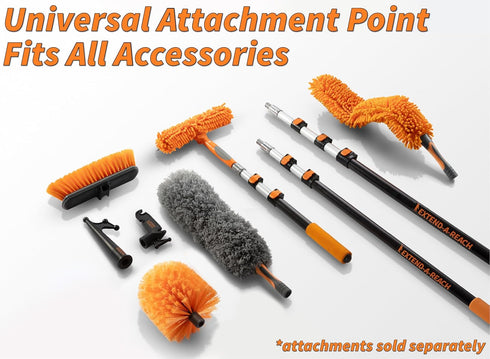 Cobweb Duster Head Brush // Big and Puffy Spider Web Brush for Outdoor & Indoor Web Cleaning // Twist-On Corner Duster Fits Standard Acme Threaded...