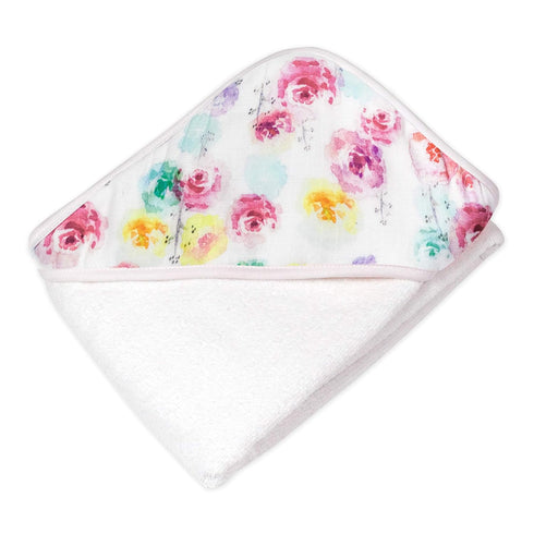 HonestBaby 3-Piece Organic Cotton Hooded Towel & Washcloth Set, Rose Blossom, One Size...