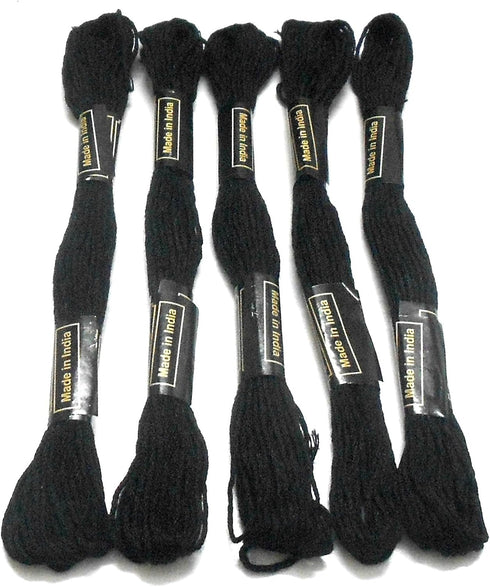 Skein Embroidery Thread Floss/Jewelry Making Craft Thread Pack of 25 Skeins - Black...