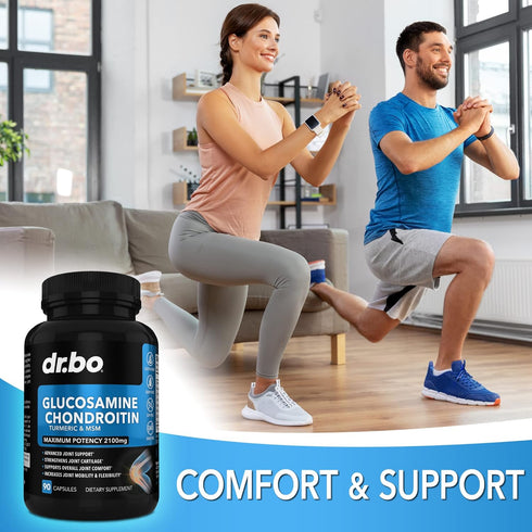 Glucosamine Chondroitin MSM Turmeric - Joint Health Supplement 2100mg Knee Bone & Joints - Joint Support Supplement Pills Advanced Glucosamine Sul...