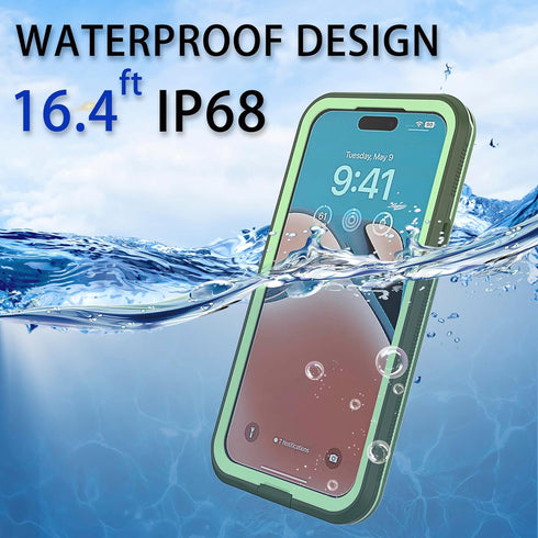 iPhone 14 Pro Waterproof Case,Retail Packaging,IP68 Full Sealed Snowproof Dustproof Shockproof Heavy Duty Protection Cover with Screen Protector f...