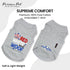 Parisian Pet Dog T-Shirt - Embroidered Red White and Woof 100% Cotton, Breathable Dog Clothes - Grey Sleeveless Pet Vest - Machine Washable Dog Sh...