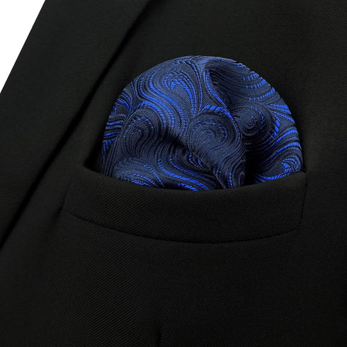 S&W SHLAX&WING Navy Pocket Square for Suit Silk Handkerchief XL...