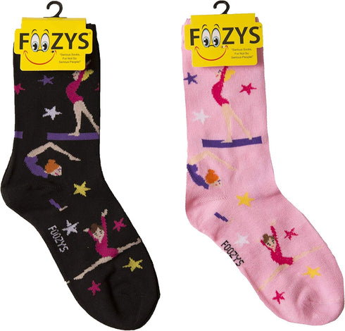 Foozys Women’s Crew Socks | Gymnastics Cool Sports Novelty Socks | 2 Pair...