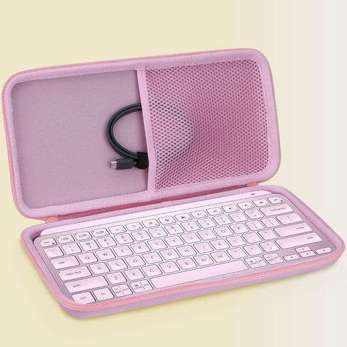 Hard Carry Case Compatible with Logitech MX Keys Mini Minimalist Wireless Illuminated Keyboard (Rose Case)...