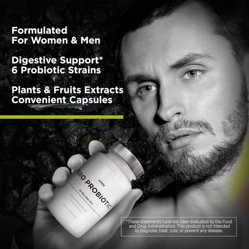 Amen Probiotics Supplement, SBO Probiotic and Organic Prebiotics, 50 Billion CFUs, Shelf Stable, No Refrigeration Required, Flora Daily Probiotic ...