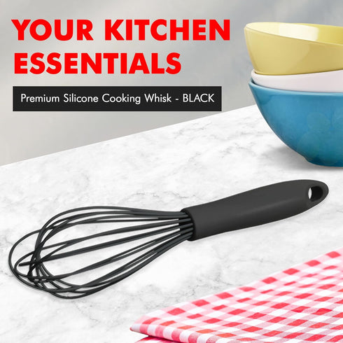 Chef Craft Premium Silicone Wire Cooking Whisk, 10.5 inch, Black...