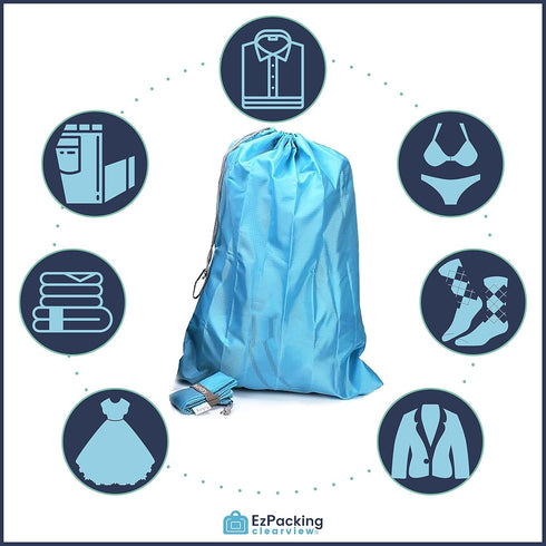 EzPacking Travel Laundry Bag with Drawstring/Foldable Compact Lightweight Small Travel Size for Suitcase / (22” X 16”) / Clean Dirty Clothes Wash ...