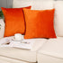MZPSO Pack of 2, Velvet Super Soft Solid Decorative Square Throw Pillows Covers Set Cushion Case for Sofa Bedroom Car 18 x 18 Inch 45 x 45 cm Oran...
