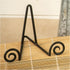 Small Swirl Front Design - 5 Inch Black Iron Decorative Easel Display Stand for Photos/Plates...