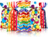 105 Pcs Rainbow Cellophane Treat Bags Bulk Plastic Polka Dot Stripes Goodie Candy Favor Bags with Twist Ties for Back to School Party Favors Anniv...