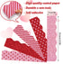 Whaline 69Ft Valentine's Day Glitter Bulletin Board Borders 5 Designs Shine Red Pink Heart Stripe Dot Decoration Trim Bulletin Board Stickers for ...