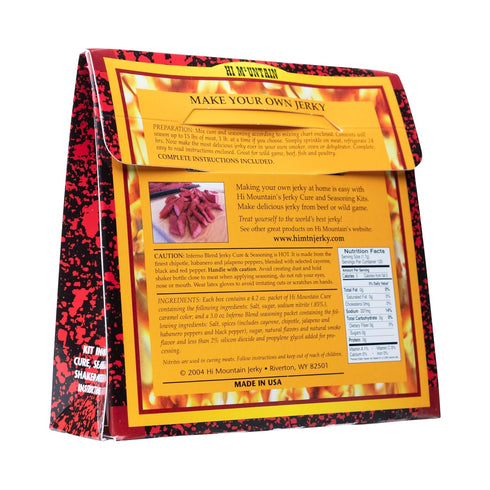 Hi Mountain Jerky Seasoning and Cure Kit | INFERNO BLEND | Create Savory Homemade Beef Jerky | Great for Beef, Deer, Elk, & Venison | Mix will Sea...