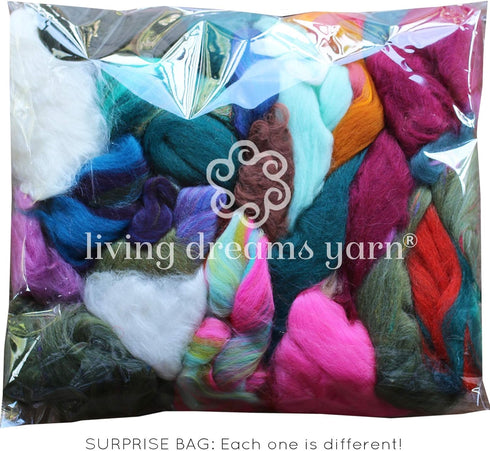Assorted Merino Roving Ends & Mixed Fiber Waste - Bulk Top Fiber for Felting, Spinning & Blending...
