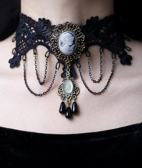 Sacina Victorian Lace Choker Necklace, Black Velvet, Zinc Alloy, Goth Jewelry Gift for Women...