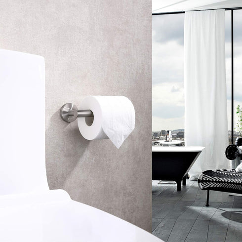 Toilet Paper Holder SUS304 Stainless Steel Round Size Brushed Nickel 2 Pack...