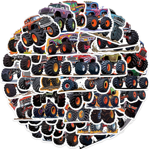 50PCS Monster Truck Stickers, Truck Car Stickers for Kids, Car Stickers Waterproof for Water Bottles Skateboard Car Bike Phone Case Laptop Suitcas...