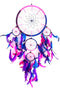 OMA Dream Catcher Traditional Tie Dye Colors Pink, Blue & Purple Feathers - 8.5" Diameter & 30" Long - (Tie Dye - Purple - Large)...