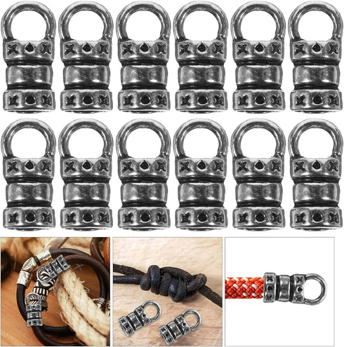 HEALLILY 100pcs Metal Ends Cord Caps Fasteners Clasp Leather Cord Finding Kit for Jewelry Tassel Bracelet Making 2mm Holes...