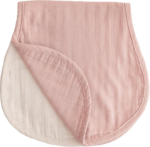 mushie Muslin Baby Burp Cloths | 100% Organic Cotton, Set of 2 (Blush/Fog)...