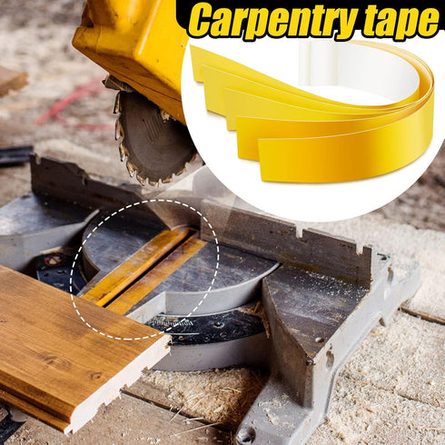 Zero Gap Woodworking Tape for More Accurate Cuts On Miter Saw Table Saw PVC Self Adhesive Strips for Positioning Wood Cutting, 2 x 14 Inch, Yellow...